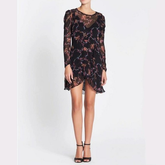 NWT IRO Loxie Dress Floral Shear Black Boho - Picture 3 of 9